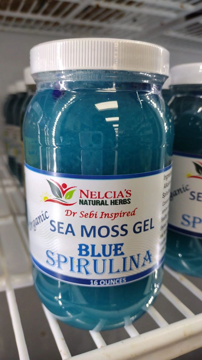 Sea Moss Gel Irish moss With Blue Spirulina Dr. Sebi Inspired